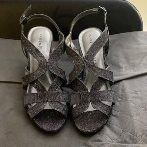 Karen Scott Glittery Black Strappy Heels